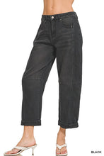 Load image into Gallery viewer, Barrel-leg Cropped Color Denim Pants
