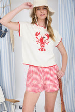 Load image into Gallery viewer, Lobster Motif Short Sleeve Knit Sweater
