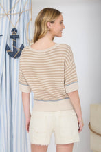 Load image into Gallery viewer, Stripe Raw Edge Detail Contrast Trim Sweater

