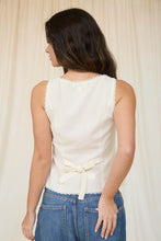 Load image into Gallery viewer, Scallop Lace Trim Button Down Sleeveless
