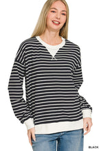 Load image into Gallery viewer, Striped Rib Banded Pullover

