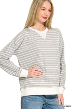 Load image into Gallery viewer, Striped Rib Banded Pullover

