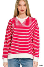 Load image into Gallery viewer, Striped Rib Banded Pullover
