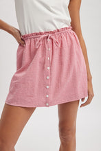 Load image into Gallery viewer, Gingham Button-up Mini Skirt

