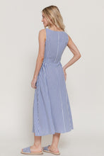 Load image into Gallery viewer, Sleeveless Stripe Linen Effect Dress
