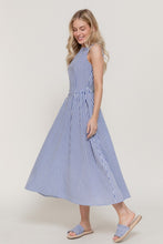 Load image into Gallery viewer, Sleeveless Stripe Linen Effect Dress

