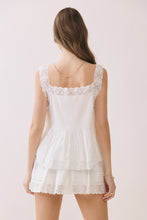 Load image into Gallery viewer, Lace Trim Pleated Detail Tie Side Tank T

