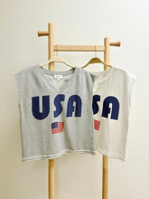 Load image into Gallery viewer, 4th Of July Usa Flag French Terry Muscle

