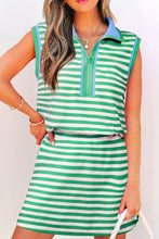 Load image into Gallery viewer, Textured Stripe Contrast Trim Zip Collar
