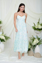 Load image into Gallery viewer, Floral Spaghetti Strap Corset Midi Dress
