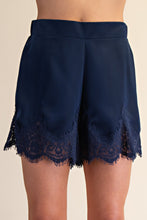Load image into Gallery viewer, Satin Short With Lace Trim Detail
