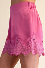 Load image into Gallery viewer, Satin Short With Lace Trim Detail
