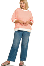 Load image into Gallery viewer, Plus Striped Contrast Trim Rib Banded To
