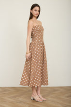 Load image into Gallery viewer, Polka Dot Strapless Midi Dress
