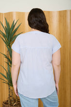 Load image into Gallery viewer, Plus Stripe Round Neck Button Down Shirt
