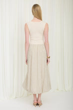 Load image into Gallery viewer, Mixed Media Balloon Plaid Skirt Midi Dre
