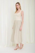 Load image into Gallery viewer, Mixed Media Balloon Plaid Skirt Midi Dre
