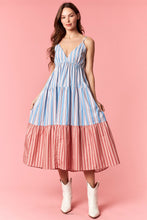 Load image into Gallery viewer, Multi Stripe Bow Tie Dressy Romper
