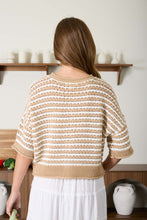Load image into Gallery viewer, Stripe Short Sleeve Crochet Knit Cardiga
