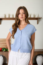 Load image into Gallery viewer, Raw Edge V Neck Sleeveless Knit Cardigan
