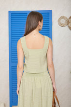Load image into Gallery viewer, Plaid Sleeveless Side Tie Detail Crop To
