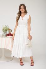 Load image into Gallery viewer, Smocked Front Tie Ruffle Detail Tiered M
