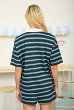 Load image into Gallery viewer, Multi-color Stripe Short Sleeve Knit Pol
