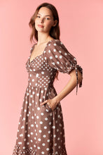Load image into Gallery viewer, Color Block Polka Dot Bow Tie Tier Maxi
