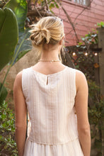 Load image into Gallery viewer, Stripe Sleeveless Side Button Detail Top

