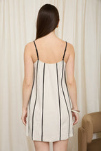 Load image into Gallery viewer, Contrast Stripe Spaghetti Strap Linen Dress
