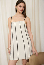 Load image into Gallery viewer, Contrast Stripe Spaghetti Strap Linen Dress
