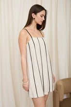 Load image into Gallery viewer, Contrast Stripe Spaghetti Strap Linen Dress

