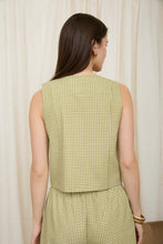 Load image into Gallery viewer, Plaid Button Down Round Neck Sleeveless
