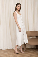 Load image into Gallery viewer, Button Down Sleeveless Split Hem Linen M
