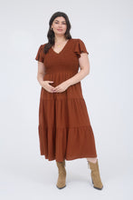 Load image into Gallery viewer, Plus Flutter Sleeve Midi Dress
