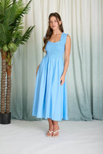 Load image into Gallery viewer, Sweetheart Smocked Mock Button Midi Dres
