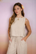 Load image into Gallery viewer, Textured Side Tie Sleeveless Crop Top
