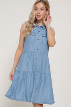 Load image into Gallery viewer, Sleeveless Button Down Lyocell Dress
