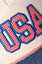Load image into Gallery viewer, Usa Gingham Letter Patch Star Brim Denim
