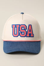 Load image into Gallery viewer, Usa Gingham Letter Patch Star Brim Denim
