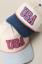 Load image into Gallery viewer, Usa Gingham Letter Patch Star Brim Denim
