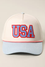 Load image into Gallery viewer, Usa Gingham Letter Patch Star Brim Denim
