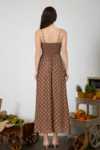 Load image into Gallery viewer, Polka Dot Smocked Basque Waist Midi Dres
