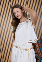 Load image into Gallery viewer, Floral Eyelet Detail Short Sleeve Blouse
