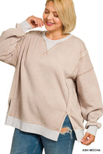 Load image into Gallery viewer, Plus Fleece Acid Washed Contrast Trim Pu
