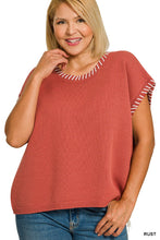 Load image into Gallery viewer, Plus Stitch Detailed Oversize Sweater Ve
