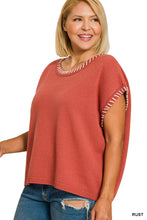 Load image into Gallery viewer, Plus Stitch Detailed Oversize Sweater Ve
