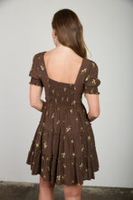 Load image into Gallery viewer, Floral Square Neck Puff Sleeve Tiered Mini dress
