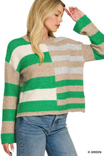 Load image into Gallery viewer, Lightweight Wool Blend Color Block Sweat
