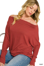 Load image into Gallery viewer, Hacci Dolman Sleeve Boat Neck Top
